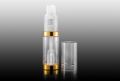 Butelka okrągła PET/ALU z pompką PP do pudru