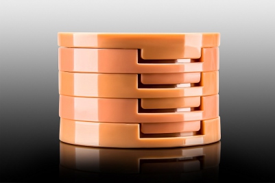 Opakowanie na puder/róż/cień prasowany w formie wieżyczki z lusterkiem